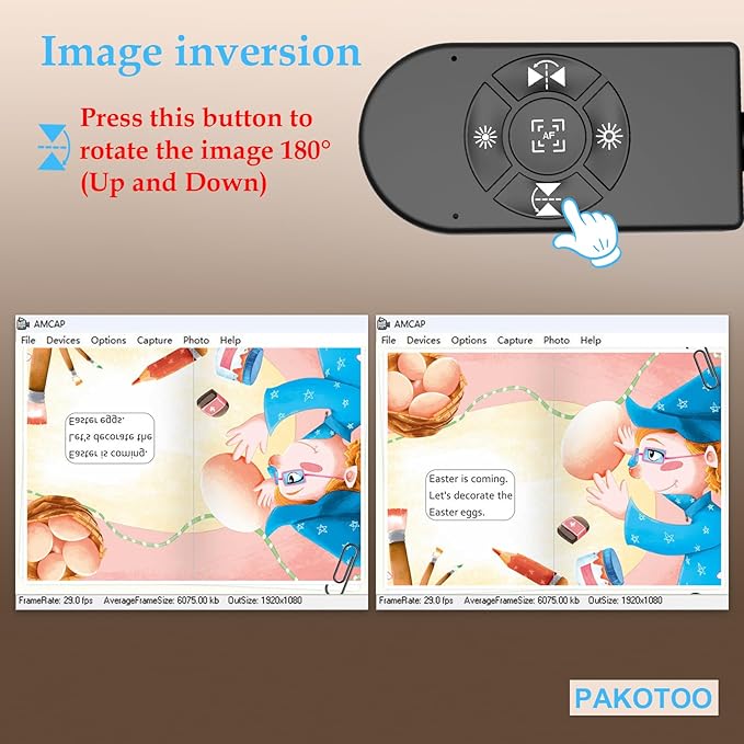 8MP Document Camera Doc Camera USB Webcam for Teachers and Classroom for A3 A4 Size Built-in Mic LED Light Image Inverst for Windows Mac Chromebook Distance Teaching