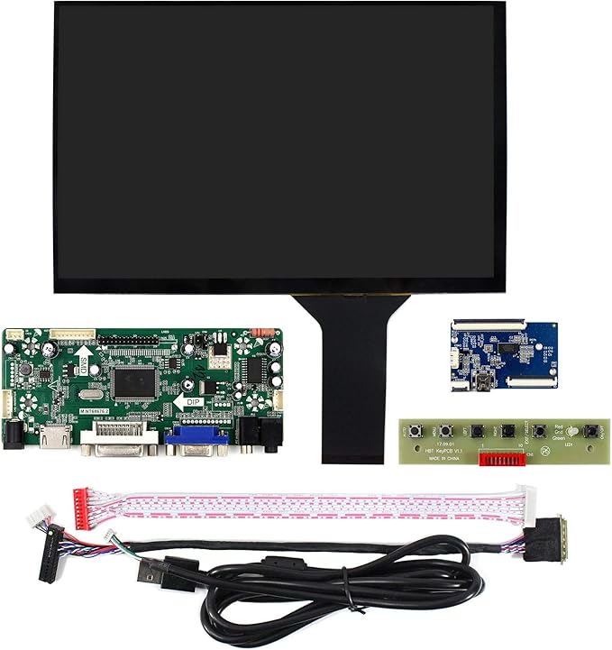 VSDISPLAY 10.1 1280X800 LCD Screen 10.1 inch B101EW05 or LP101WX1-SLP2 + Capacitive Touch Panel with USB Touch Controller + DVI VGA Audio LCD Driver Board Control kit