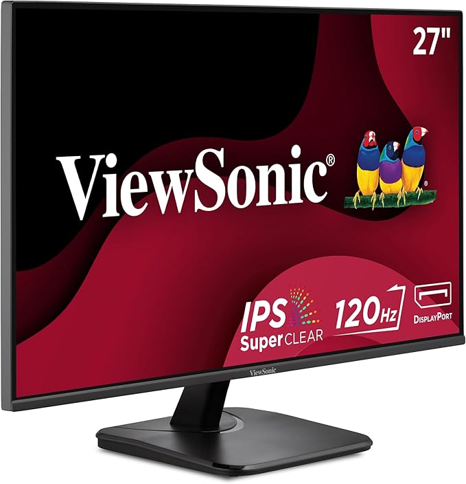 ViewSonic VA2756A-MHD 27 Inch IPS 1080p Monitor with 120Hz Eye Care HDMI DisplayPort and VGA Inputs for Home and Office