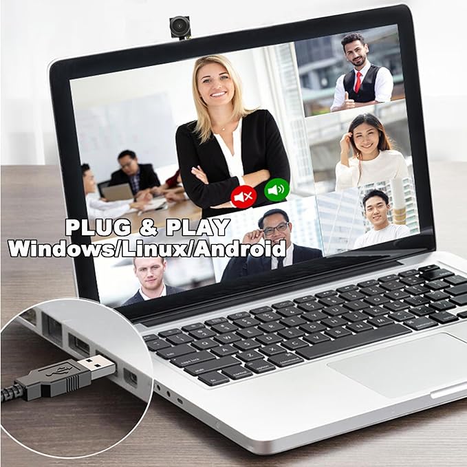 PEGATISAN 2MP Webcams Web Cam 120°Wide-Angle Mini USB Camera for Zoom/Skype/Teams Conferencing/Calling/Gaming Laptop