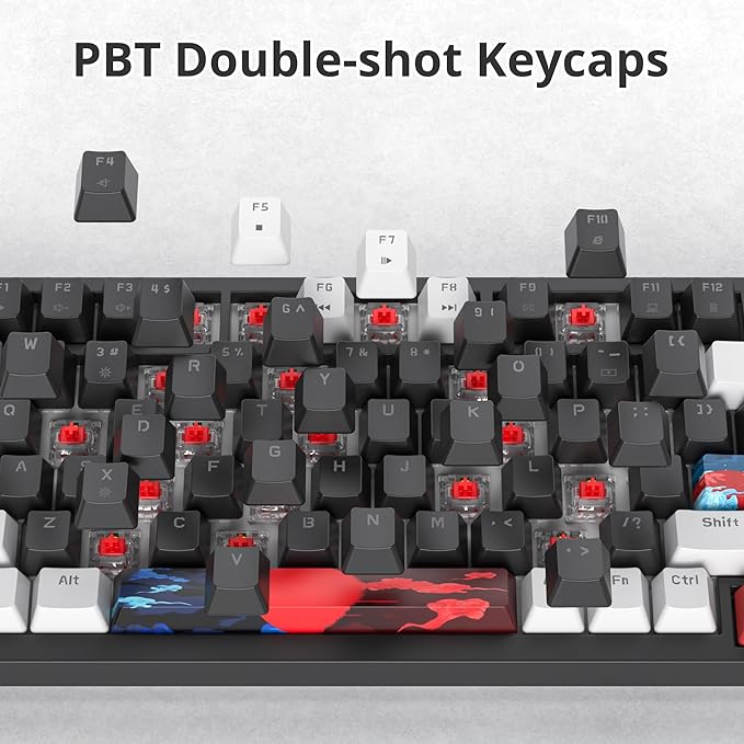 75% Mechanical Gasket Mount TKL Gaming Keyboard - Wired Custom Hot Swappable RGB Backlit for PC &amp Laptop Gamers (Black)