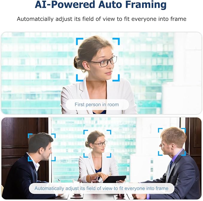 Conference Room Camera All-in-One 4K Webcam with Microphone and Speaker AI Tracking and Auto Framing Wide Angle of View Plug and Play USB Webcam for PC Mac Meetings Teams Zoom &amp Webex