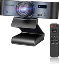 ROCWARE 4K Webcam with Remote RC16 Computer Camera with Microphone1080p 60fps FHDAI TrackingPrivacy Cover WDR110°FOV8X Digital ZoomStreaming Camera for PC/Meeting/Teaching/Zoom
