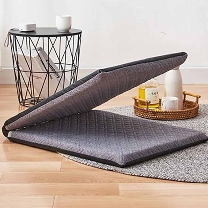 ELEFOCUS Tatami Floor Chair Portable Floor Chair with Backrest Support - Multi-Angle Adjustable Folding Sponge Upholstered Seats(Apricot43 * 41 * 37cm)