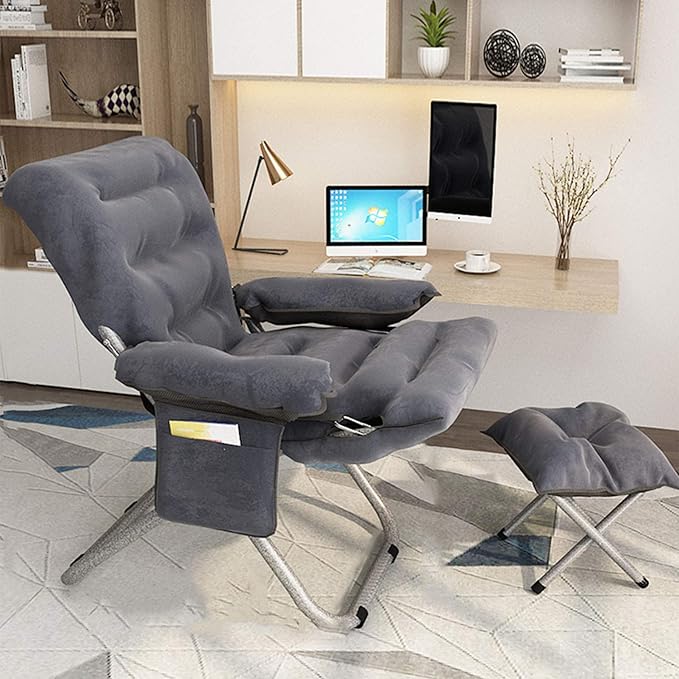 Office Chair Gaming Chair Computer Chair Leisure Chairs Folding Sun Lounger Adjustable Seat Recliners Chair Bedroom Garden with Footstool