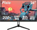 Pixio PX248 Wave 24 inch 200Hz Refresh Rate FHD 1080p Resolution Fast IPS Panel 1ms GTG Response Time Built-in Speakers Gaming Monitor with Adaptive Sync