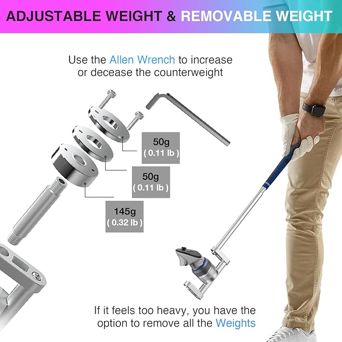 YEZRO All-New VR Golf Club Attachment for Meta Quest 3s/3/2 &amp Pro – Dual Length 27” or 19” Adjustable Weighted Handle for Realistic Swing Fits Left &amp Right Controllers
