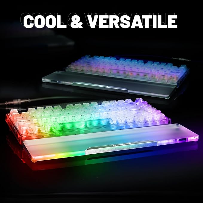 Acrylic Keyboard Wrist Rest Pro- Compact 60% Keyboard- Mechanical Keyboards Ergonomic Palm Rest for Computer KeyboardAnti-Slip BaseWrist Pad for LaptopOffice &amp Home-Easy TypingSilver