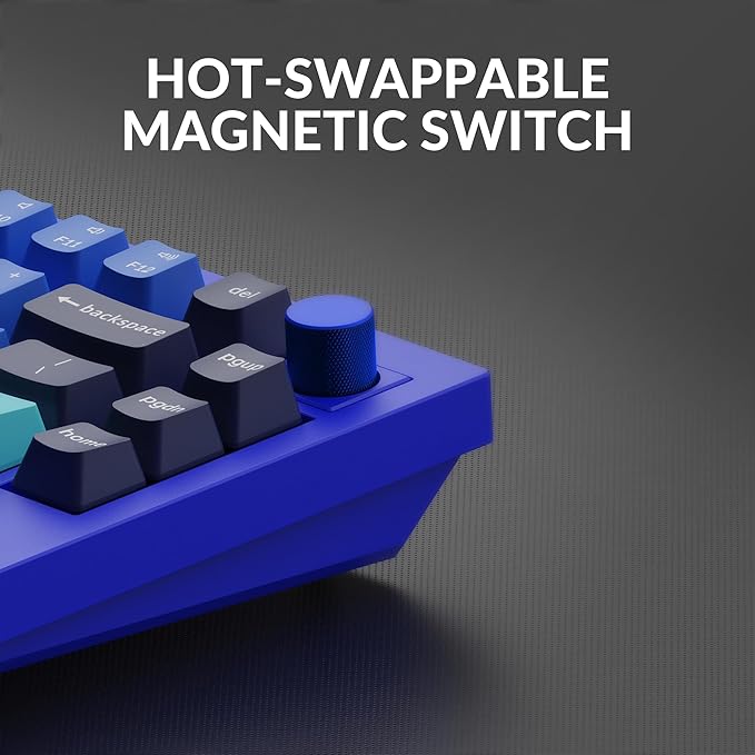 Keychron Q1 RGB Wired Custom Mechanical Keyboard 75% Layout RGB Backlight with Hot-swappable Gateron G Pro Brown Switch Double Gasket Compatible with Mac Windows Linux (Blue) -Version 2