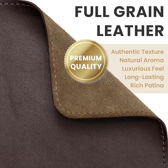 Genuine Leather Mouse Pad (Dark Brown Large)
