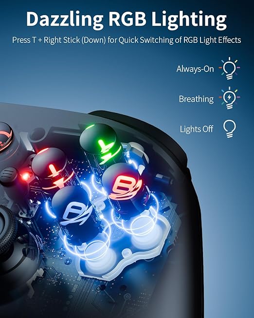 momen PC Gaming Controller Wireless for Switch 2/Steam Deck Controller with Hall Effect Joysticks &amp 2.4G Dongle PC Gaming Control with Paddles Black Bluetooth Gamepad for Windows/Android/iPhone