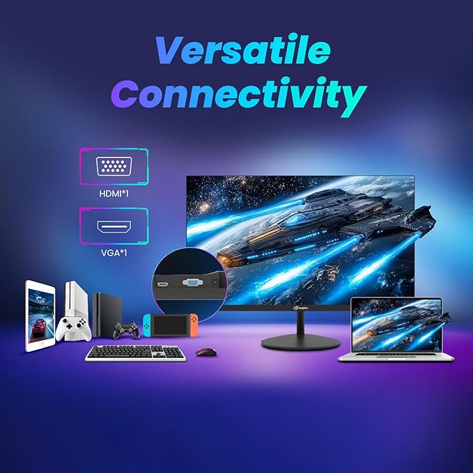 ArcticPro 22 inch 100Hz Monitor Full HD (1920 x 1080p) Computer Monitor 105% sRGB 3000:1 Contrast 3-Sided Frameless Ultra Slim VESA LowBlue Mode Tilt Adjust HDMI *1 VGA*1