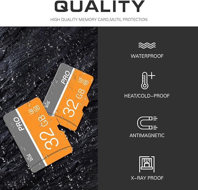 32GB Micro Memory Card Class 10 Memory Card with Adapter Fast Speed TF Card for Tablet/Mobile Phone/Camera/Car Audio/Game Console(2 Pcs 32GB)