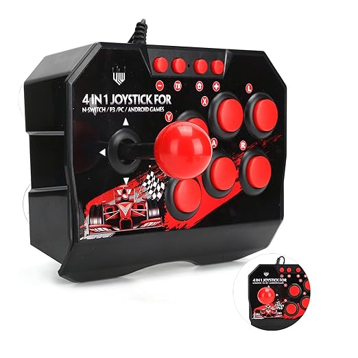 Pissente Wired Fight Stick Fight Stick Wired Joystick Fighting Stick Controller Games Accessories for Switch/PC / PS3 8.3 x 5.9 x 2.4in