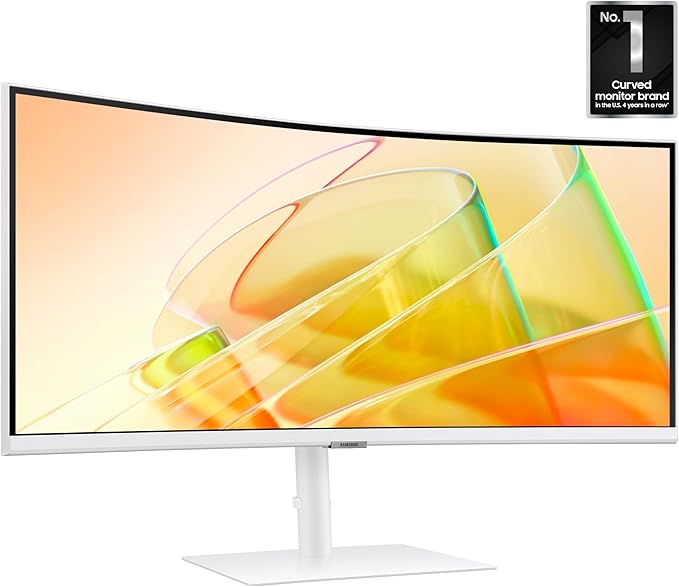 Samsung 34” ViewFinity (S65TC) Series Ultra-WQHD 1000R Curved Computer Monitor HDR10 100Hz AMD FreeSync Thunderbolt 4 Height Adjustable Stand Built-in Speakers Eye Care LS34C650TANXGO 2024