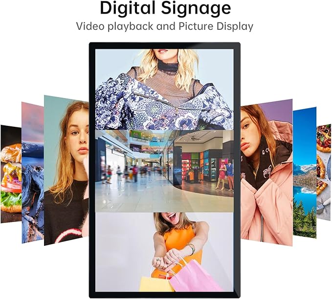 32 inch Capacitive Multi-Touch Screen Industrial Monitor 16:9 Display 1920 x 1080P Built-in Speakers USB VGA DVI &amp HD-MI Ports Digital Signage Displays and Player for Advertising