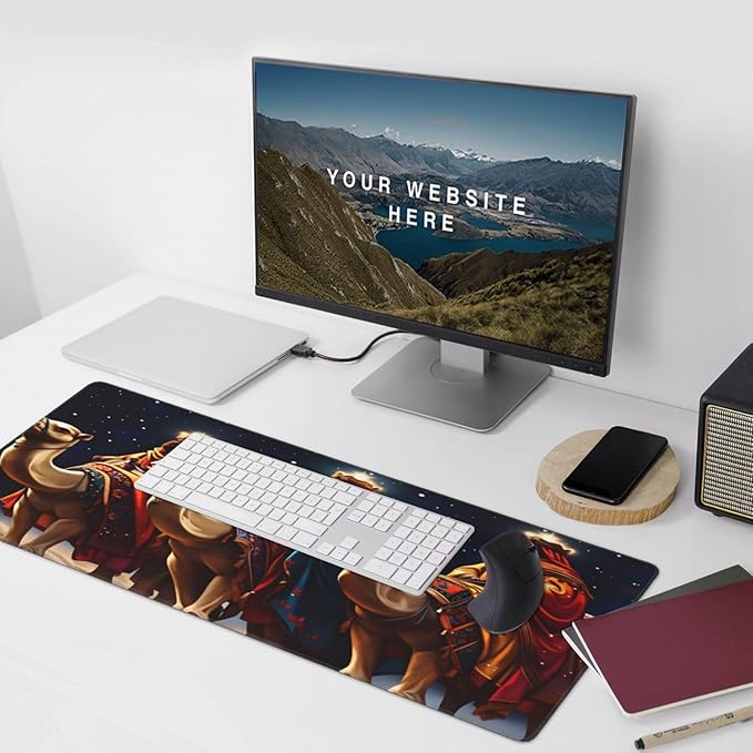 XXL Gaming Mouse Pad Extended (35.5X16) Wise Men &amp Camel Large Non-Slip Desk Mat Water-Resistant Keyboard Mousepad for Office &amp Home