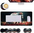 Mouse PadLarge Desk Mat Set 4in1 XL Mousepad + Keyboard Wrist Rest+Mouse Wrist Rest+Coaster with Ergonomic Desk Pad for Home Office Table Computer Cover -Mother and Baby Elephants