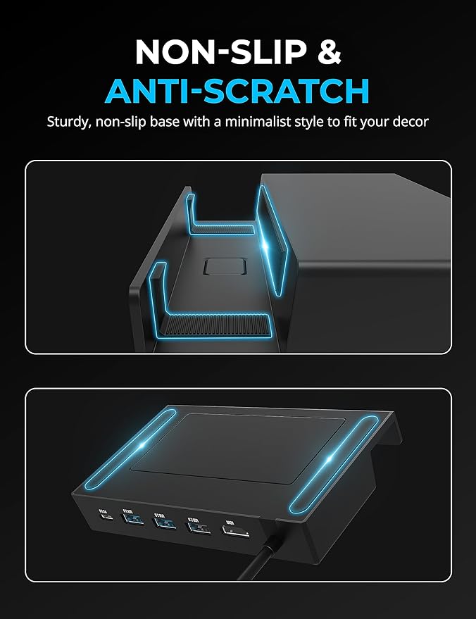 SABRENT Docking Station Compatible with Steam Deck 7-in-1 Dock with M.2 SSD Slot HDMI 2.0 4K@60Hz Gigabit Ethernet Dual USB-A 3.2 and Single USB 2.0 Ports with 90W USB-C Charging Port