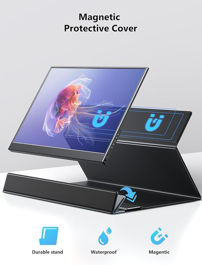 Portable Monitor 14 inch 3:2 QHD IPS Laptop Display Dual USB C HDMI Laptop Screen Extender 2160 * 1440P Gaming Display with 2 Speakers Travel Monitor for Laptop PS4/5 PC Phone Xbox Switch