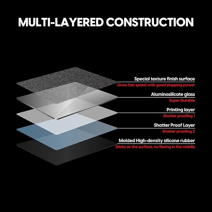 Pulsar Superglide Glass Gaming Mouse Pad v2 ALUMINO-Silicate Glass Surface Anti-Slip Fully Molded high-Density Silicone Rubber 16.5in x 13in (L Black)