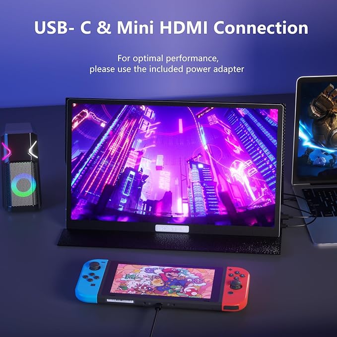 15.6 Inch 4K UHD Portable Gaming Monitor 120% sRGB Lightweight Metal Touchscreen with Type-C Mini HDMI Travel Monitor for Laptop PC Mac PS4/5 Switch
