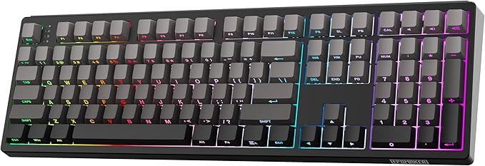EPOMAKER TH108 Full Size Mechanical Keyboard Wireless Gaming Keyboard with 8000mAh Battery Creamy Gasket 108 Keys Hot Swap Custom Driver RGB Backlight (Black Creamy Jade)