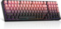 MageGee LIGHT100 Wireless Creamy Keyboard Gasket Structure Hot Swappable 2.4G/USB-C/BT5.0 RGB Backlit Mechanical Gaming Keyboard for Win/Mac/PC 8000mAh Battery Side Printed PBT Keycap Pink