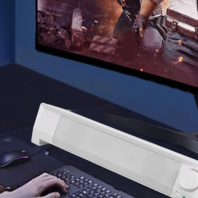SUNGOOYUE Computer Speaker with Ambient Lighting 3D Stereo Sound and Bass USB Powered PC Speaker for Desktop Computer Laptop Home Office