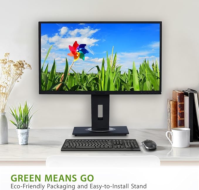ViewSonic VG2448-PF 24 Inch IPS 1080p Ergonomic Monitor with Built-In Privacy Filter HDMI DisplayPort USB and 40 Degree Tilt blue