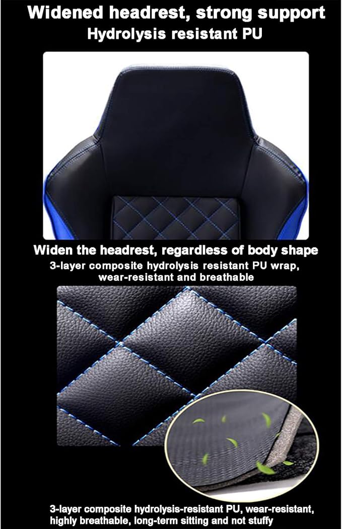 Office Chair Gaming Chair Computer Chair Ergonomic Height Adjustable Swivel Recliner Esports ChairPU Leather Game Chair High Back Computer Chair with Headrest Lumbar SupportGaming Chair Ra