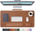 RENMTURE Large Mouse Pad and Keyboard Wrist Rest Desk Pad for Keyboard and Mouse Large Gaming Mouse Pad with Wrist Support Desk Mat for Work and Gaming (Brown)