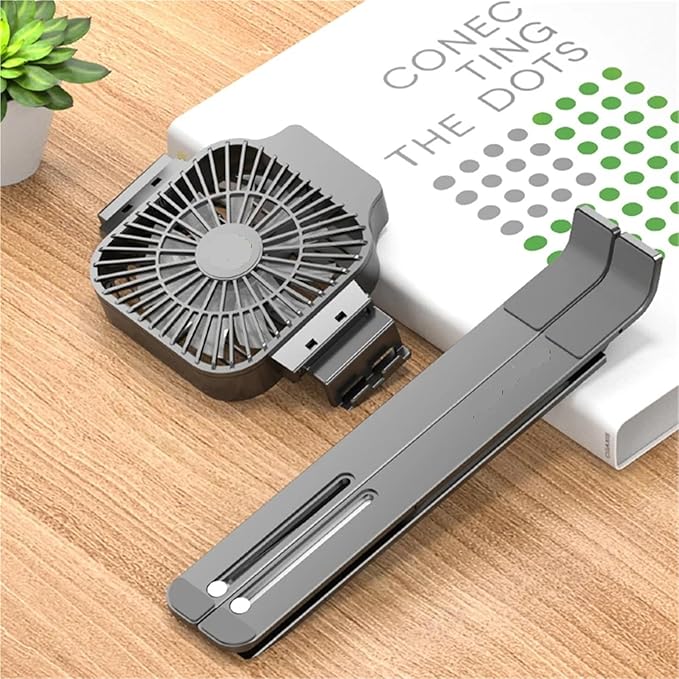 Compatible for 17 Portable Laptop Cooling Stand Foldable Aluminum Alloy Fan Adjustable Notebook Pad Holder for Tablet