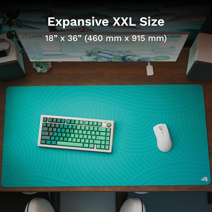 Glorious Gaming Mouse Pad GMP 2 - Rain Forest - XXL - Spill-Proof Mouse Pad Optimised for Gaming Sensors Balanced Surface for Speed &amp Control Anti-fray Edges - 915mm x 460mm x 3mm - 2XL Desk Ma
