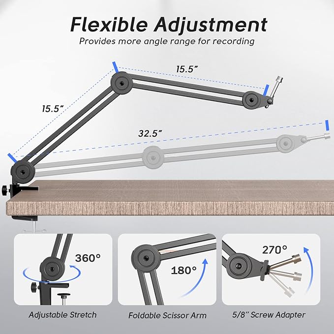 FIFINE XLR/USB Microphone Set with Gaming Audio Mixer Metal Sturdy Mic Arm Stand Over-Ear Wired Headphone for Streaming Podcast Recording