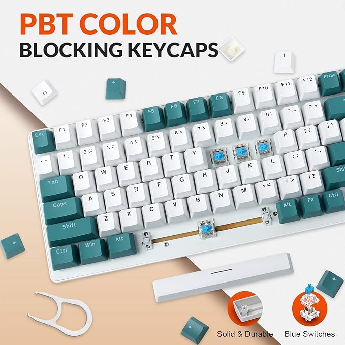 Ajazz Wired Gaming Keyboard RGB Chroma Backlit Portable 60% Tenkeyless Keyboard 19Keys Anti-Conflict 62 Keys Mechanical Keyboard Multiple 7 Lighting Modes for Windows PC