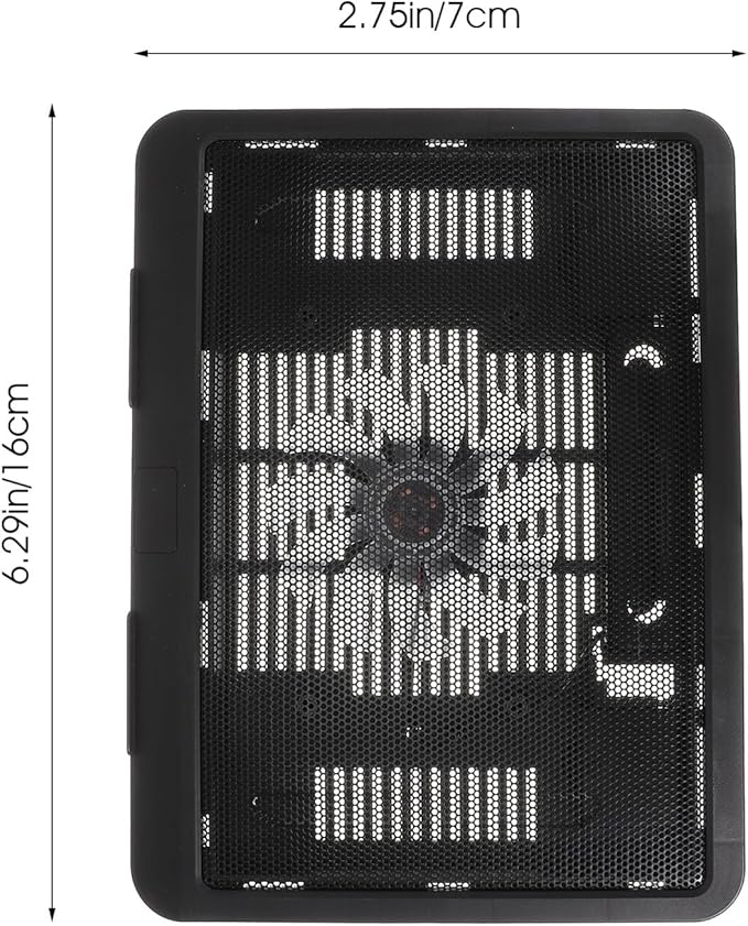 Silent Laptop Cooling Pad with LED Fan Mesh Stand with Anti-Slip Feet Upward Airflow Cooling Mat for Heat Dissipation Compatible Laptop Accessory