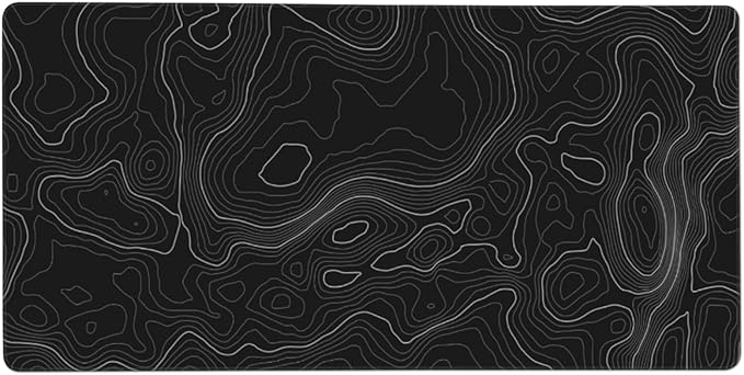 AQQA Topographic 3XL Huge Mouse Pads Oversized (48x24) - Extra Large Gaming XXXXL Mouse Pad for Full Desk - Mousepad with Stitched Edges Non-Slip Rubber BaseDesk Mat for LaptopComputer &amp PC B