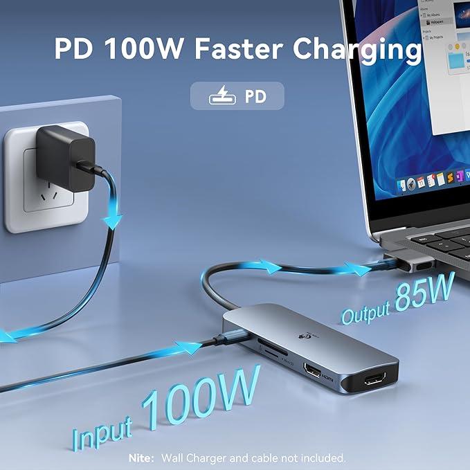 Docking Station for MacBook Pro Air LIONWEI USB C Docking Station Dual Monitor Dual HDMI Adapter Hub for Mac MacBook Pro with 2 HDMI 3 USB 3.0 SD TF Card Reader and 100W PD USB C Charging Port