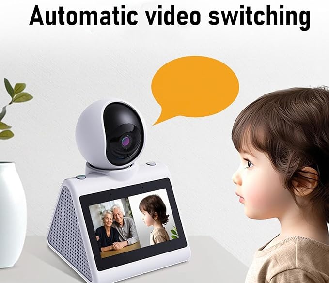 Video Calling Smart Camera with Screen AI Learning &amp OneClick Call 1080P HD 2-Way Indoor Security Camera for Family Kids Pets Intelligent Reminder &amp Voice Chat