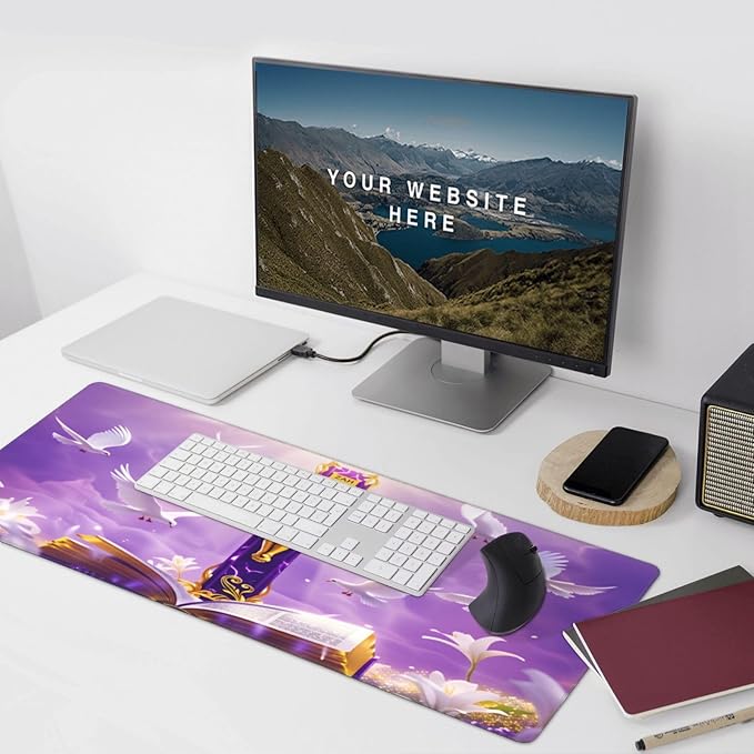 XXL Gaming Mouse Pad Extended (35.5X16) This is A Backdrop Rich with Religious Atmosphere Large Non-Slip Desk Mat Water-Resistant Keyboard Mousepad for Office &amp Home