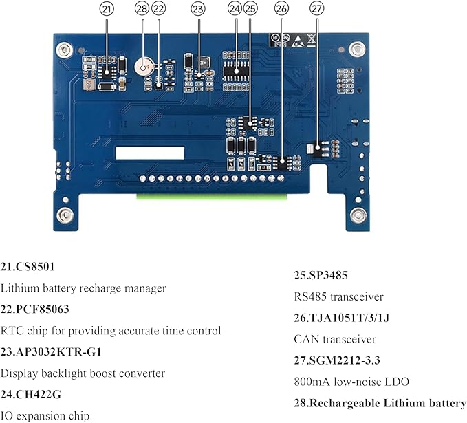 ESP32-S3 5inch Capacitive Touch Screen Development Board 5-Point Touch LCD Display 1024 x 600 Pixel 32-Bit LX7 Dual-Core Processor Support W-i-F-i&ampB L E with Onboard Antenna (Upgraded Ver )