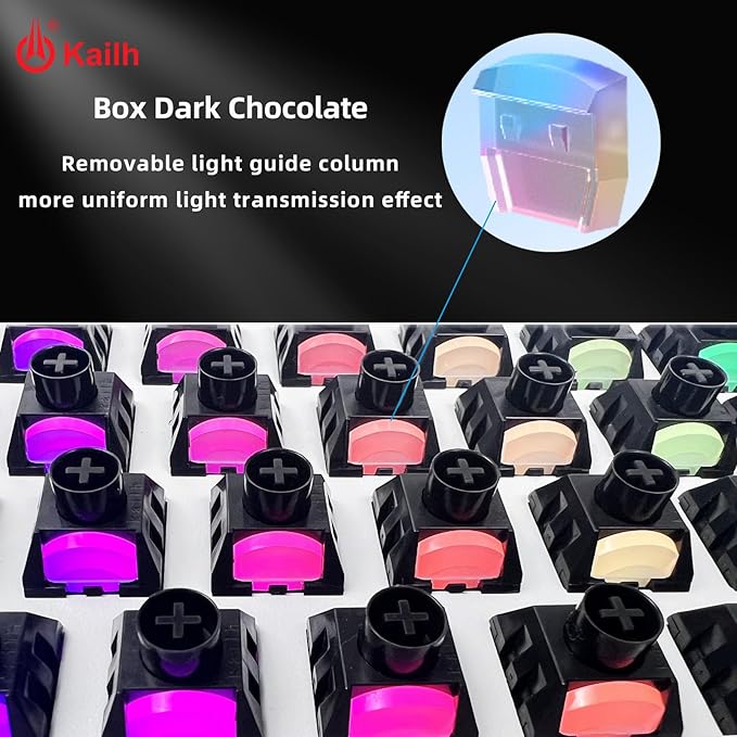 Kailh Box Dark Chocolate Linear Switch5-Pin 55gf RGB SMD Full POM Material Pre-Lubed Key Switches for Mechanical Gaming Keyboard(Dark Chocolate108pcs)