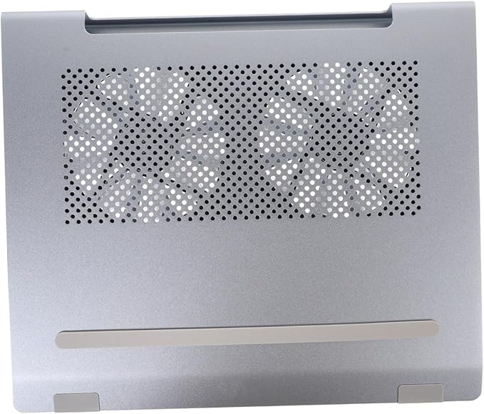 Laptop Cooler Cooling Pad with LED Fan Aluminum Alloy Stand for Laptops to 17.3 Inch USB Quiet Notebook Cooler Ventilated Base in Gray for Home and Office Use
