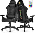 POWERSTONE Gaming Chair with RGB LED Lights Ergonomic Racing Computer Chair Adjustable Video Game Chair High Back Lumbar Support Gamer Chair for Adult Teen