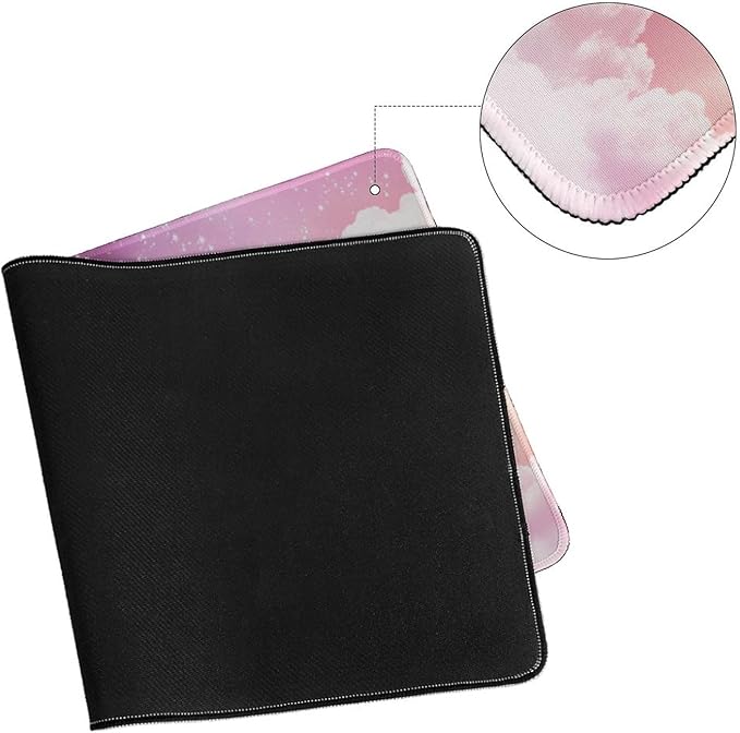 Dreamy Colorful Cloud Mouse Pad Large Desk Mat Extended Keyboard Mouse Pad with Non-Slip Base and Stitched Edge Mouse Mat Desk Pad 30x16 Mouse Pads for Desk Home Office Gaming