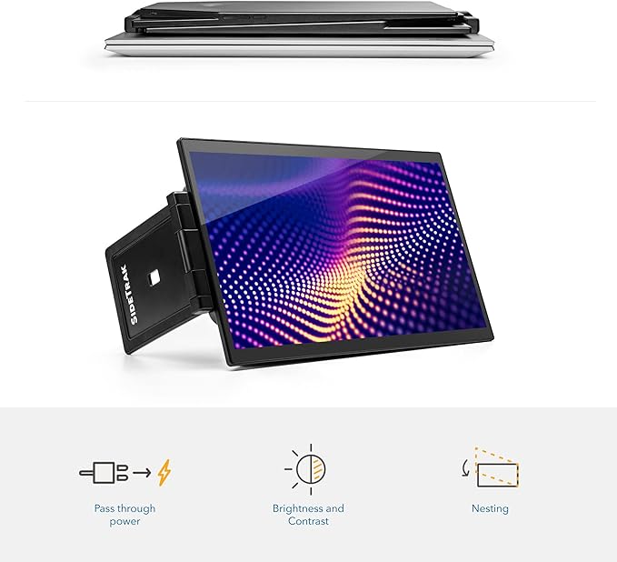 SideTrak Swivel Pro Triple 13.3 Ultra Slim Attachable Portable Monitor FHD IPS 1080p Laptop Screens with Kickstand + Unique Patented Swivel Hinge For Mac PC and Chromebook USB-C® Port Connection
