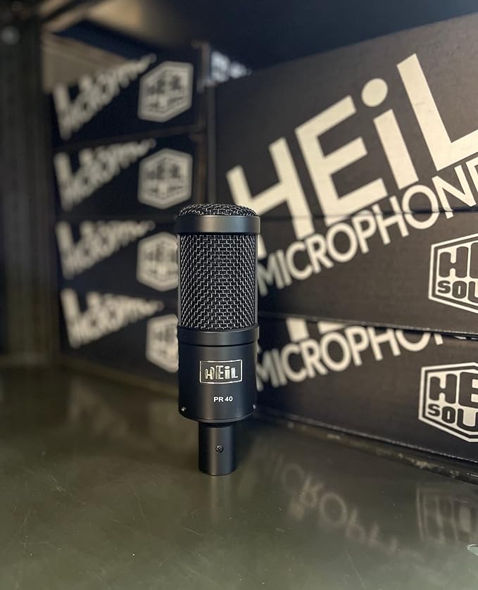 Heil PR 40 Dynamic Microphone for Streaming Podcast Recording and Broadcast XLR Microphone for Live Music Wide Frequency Response Smooth Sound Superior Rear Noise Rejection and Durable - Black