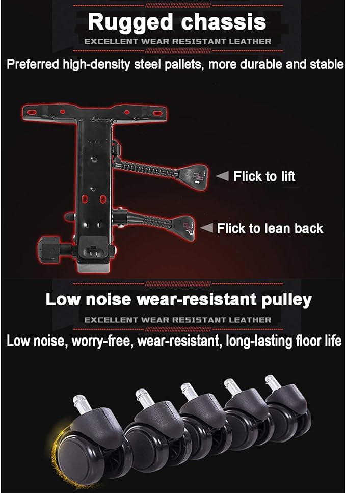Office Chair Gaming Chair Computer Chair Andrgonomic Swivel Computer Chair with Headrest FootrestHigh Back Gaming Chair Racing Game ChairHeight Adjustable Gamer Chair PU Leather Office Cha