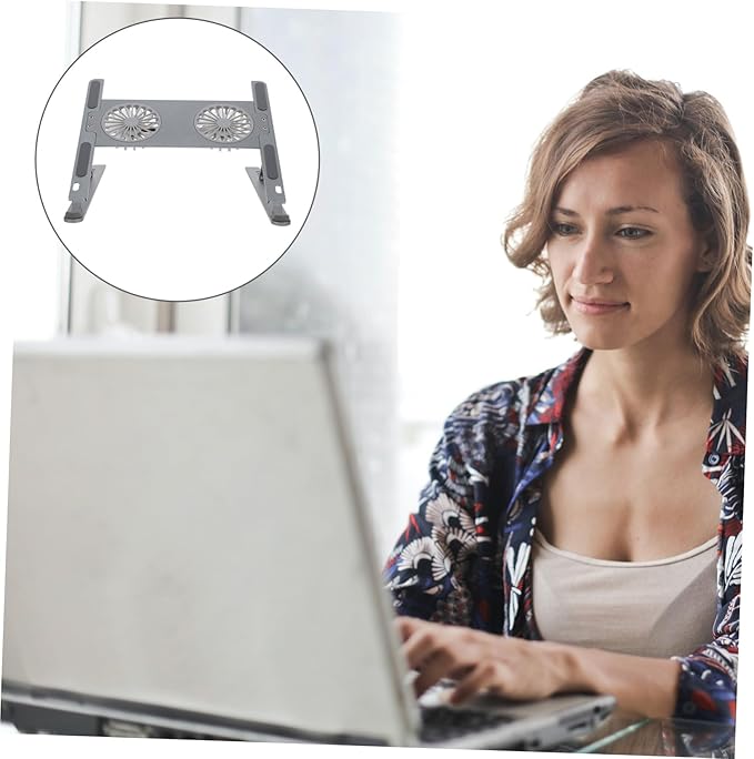Housoutil Colorful Lighting Laptop Cooler Stand with Height Detachable Design and Low Noise Cooling Fan Gaming and Work Support